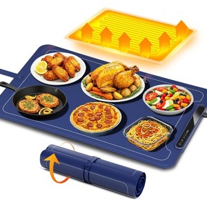 ZAFRO Warming Mat for Food,3-Temp Electric Warmer (140/176/212°F), 250W Low Energy, Auto Shut-Off & Child Safety Lock, Portable Roll-Up Silicone - 1 of 4
