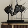 Kensington Hill Double Horse Bust 14 1/2" Wide Rough Bronze Statue - 2 of 4