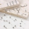 Surgical Steel Flat Back Earrings Set - Hypoallergenic Cartilage Stud & Small Hoop Stackable Jewelry for Women, Multiple Piercing Gift - 3 of 4