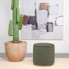 Coaster Home Furnishings Zena Faux Sheepskin Upholstered Round Ottoman Green - 2 of 3