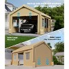 Outdoor Portable Storage Shed with Roll-Up Door, 10x20FT Heavy-Duty Shelter, Waterproof PE Tarp, for Motorcycle & Tools - 3 of 4
