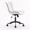 YOUNIKE Modern Home Office Chair Adjustable Swivel Desk Chair Leather Rolling Task Vanity Chair Seat Size 19.49"Wx16.93"Dx(17.91-22.64)"H - 3 of 4