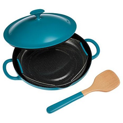 Curtis Stone Dura-Pan+ Nonstick All Day Chef's Pan with Steamer & Tool Refurbished