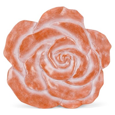 Nat & Jules Rose Flower Shaped Dimensional Indoor Outdoor 12 inch Cast Resin Decorative Garden Stepping Stone, Patio, Walkway Sculpture Yard Art, Red