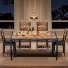 Garvee Dining Table Set for 4 with Wood Table Top and4 Upholstered Chairs for Small Space, Kitchen, Apartment, Rustic Brown - 2 of 4