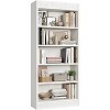 71" Farmhouse Bookcase w/Double Fluted Design, 5 Tier Tall Bookshelf with Wooden Base, Wooden Bookshelf Rustic Vintage Book Shelf for Office Library - 2 of 4