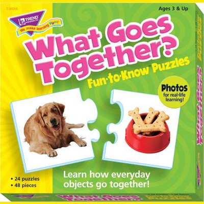Trend Enterprises What Goes Together 2-Piece Puzzles, Assorted Themes, set of 24