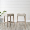 Ridstar Set of 2 Backless Counter Height Stools-Beige - 2 of 4