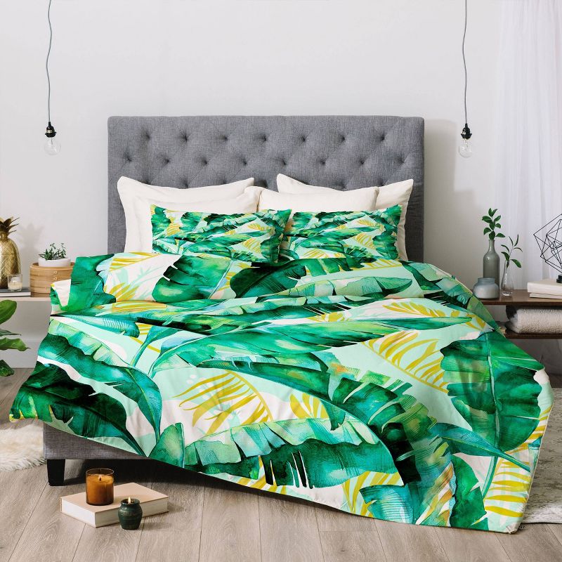 Marta Barragan Camarasa Banana Leaf Comforter & Sham Set Green - Deny Designs, 3 of 8