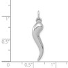 Black Bow Jewelry 14k White Gold Italian Horn Pendant, 6 x 27mm - 4 of 4