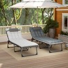 Resenkos Outdoor Chaise Lounge Chair Set Of 2, 5-Level Adjustable Folding Pool Lounge Chairs With Cushions, Gray - 4 of 4