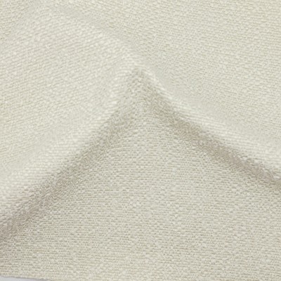 Snow White Round Boucle Fabric Ottoman