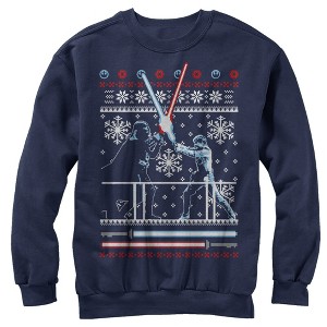 Men's Star Wars Ugly Christmas Duel Sweatshirt - 1 of 3