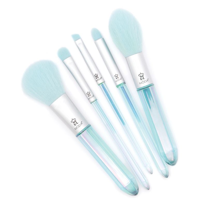 MODA Brush Mythical Crystal 5pc Makeup Brush Set, Includes Powder, Shadow, and Smoky Eye Makeup Brushes, 4 of 12