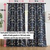 HLC.ME Florence Floral & Birds Back Tab Rod Pocket - Light Blocking Darkening Window Curtains, Set of 2 - 2 of 4