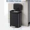 16 Gallon Metal Trash Can with Lid - Rustproof Step-On Kitchen Bin, Soft Close Lid, Liner Rim, Rear Handle , Perfect for Home Use - 2 of 4