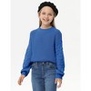 Girls Pullover Sweater Cable Knit Soft Comfy Sweater for Girls Crew Neck Sweater Puff Sleeve Ribbed Knit Cuff - 3 of 4