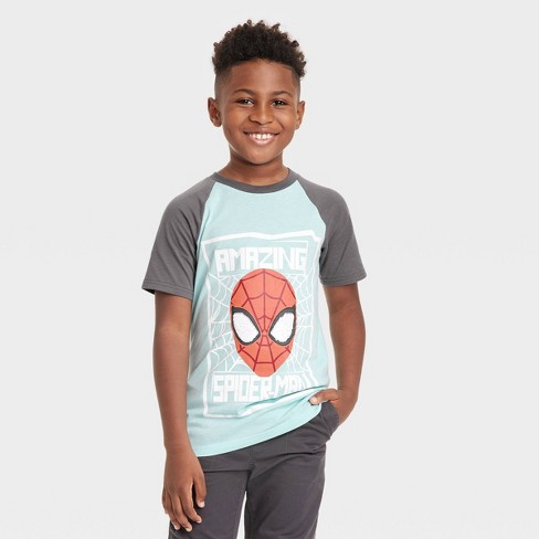 Toddler Boys' Disney Spider-man Short Sleeve T-shirt - Heather Blue : Target