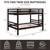 MAYEERTY Full over Full Bunk Bed with Ladder, Wooden Bed Frame with High Guardrail and Ladder for Kids, No Box Spring Needed, Espresso - 4 of 4