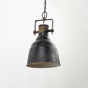 Industrial-Style Hanging Pendant Light in Black Finish, Vintage Metal Lamp for Rustic Home Decor, 1pc - 1 of 4
