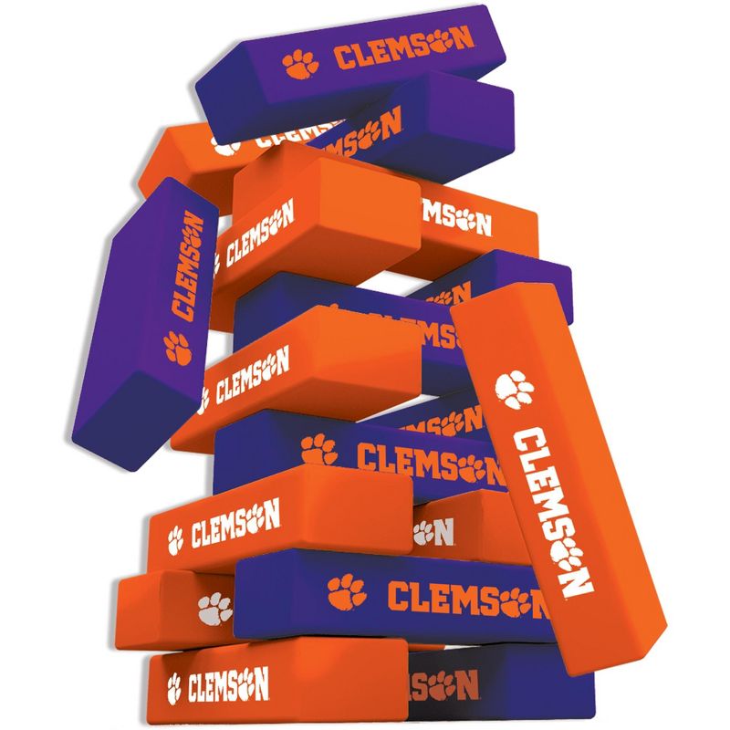 MasterPieces Real Wood Block Tumble Towers - NCAA Clemson Tigers, 3 of 6