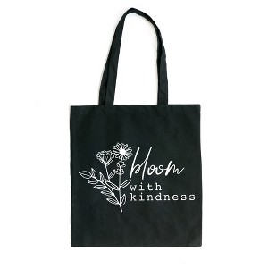 City Creek Prints Bloom With Kindness Wildflower Canvas Tote Bag - 15x16 - Black - 1 of 2