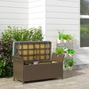 Dracelo Patio Wicker Storage Bench, , Large Capacity Rectangle Garden Storage Box - 2 of 4
