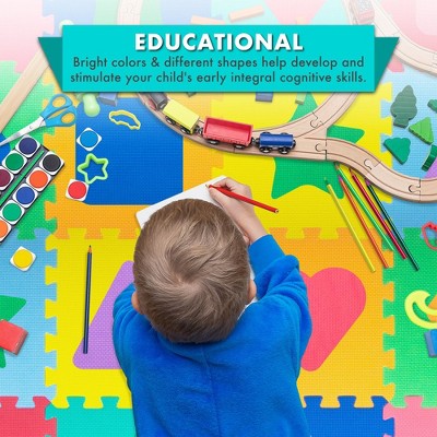 Colorful Shapes and Colors Foam Puzzle Play Mat, 36 Sq Ft