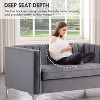 55 in. Wide Mid-Century Channel Tufted Velvet 2-Seater Sofa Couch Loveseat - Morden Fort - 2 of 4
