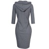 Women Casual Cotton Pullover Stripe Pocket Slim Keen Length Pullover Hoodie Dress - 3 of 4