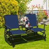 Costway 2 Person Outdoor Patio Double Glider Chair Loveseat Rocking Turquoise/Gray/Brown/Black/Navy/Wine - 4 of 4