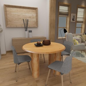 Royal Hampton Dining Table, 48 Inch Round Top, Mango Wood, 4 Column Pillar Legs - - 1 of 4
