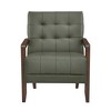 CAVINAS Leather Upholstered Accent Chair,Modern Arm Chairs with Solid Wood Arms and Legs for Bedroom,Reading Room - 2 of 4