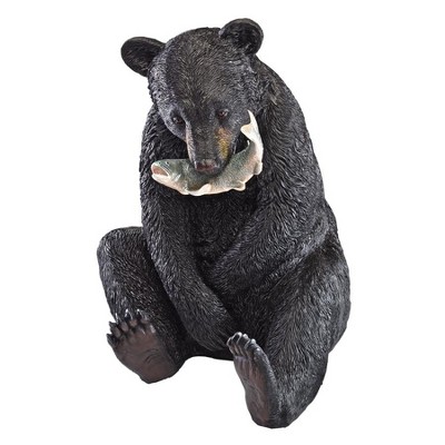 Design Toscano The Expert Fisherman Black Bear Statue