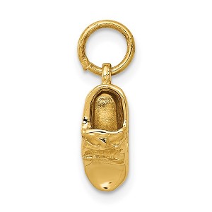 Black Bow Jewelry 14k Yellow Gold Polished Single Baby Shoe Charm or Pendant, 5mm - 1 of 4