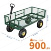Garden Cart on Wheels, 900 LBS Heavy Duty Steel Garden Wagon with Removable Mesh Sides to Convert into Flatbed, for Lawn Farm Yard - 2 of 4