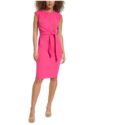 Calvin Klein Womens Cap Sleeve Sheath Dress