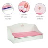 Olivia's Little World Trundle Day Bed with Bedding for 18" Dolls, White/Pink - 2 of 4