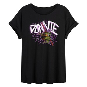 Women's - Teenage Mutant Ninja Turtles Mutant Mayhem - Sketch Donnie Oversized Graphic T-Shirt - 1 of 4