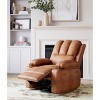 Manual Recliner Chair, Wide 22" Seat Width Leather Recliner w/Comfortable Arms and Cup Holders for Living Room CF8011 - 2 of 4