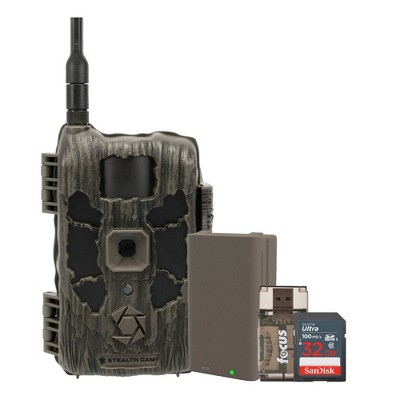 Stealth Cam 40MP Deceptor Max Cellular Trail Camera with 5,000MAH FIELDMAX LITHIUM RECHARGEABLE CARTRIDGE, 32GB Memory Cards and Card Reader