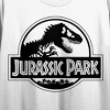 Jurassic Park Black & White Logo Women's White Crew Neck Short Sleeve Crop Top - 2 of 3