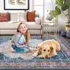 Vintage Distressed Area Rug for Living Room Traditional Medallion Stain Resistant Accent Rug - 3 of 4