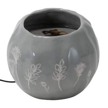 Multicolor Wildflower Ceramic Indoor Water Fountain With Pump - Foreside Home & Garden