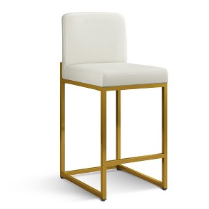 Captiva Designs 24 inch Height Bar Stool with Padded Seat and Back & Sturdy Steel Frame & Footrest - 1 of 4