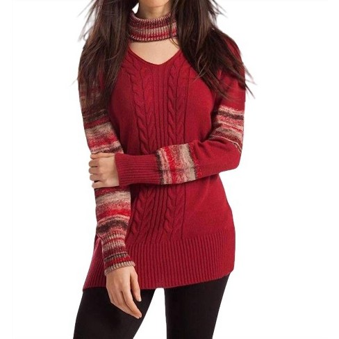 Women's Katherine Braided Open Neck Sweater - french kyss - image 1 of 4