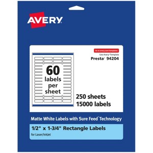 Avery Matte White Rectangle Labels, .5" x 1.75" - 1 of 4