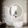 Stufurhome Round Beveled Edge 3 Colors Dimmable LED Anti-Fog Memory Wall Mount Bathroom Vanity Mirror - 2 of 4