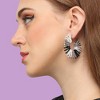 SOHI Women's Gold Beaded Hoop Earrings - 3 of 3
