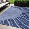 Navy Blue And Sky Blue Abstract Washable Indoor Outdoor Area Rug - 2 of 4